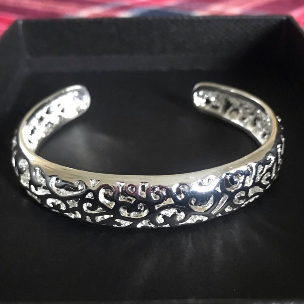 Sterling Silver Filigree Open Cuff Bracelet